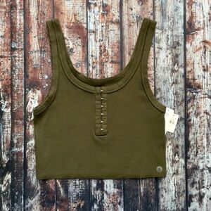 Aerie Olive Green Cropped Tank Top NWT